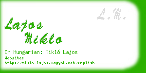 lajos miklo business card