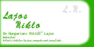 lajos miklo business card